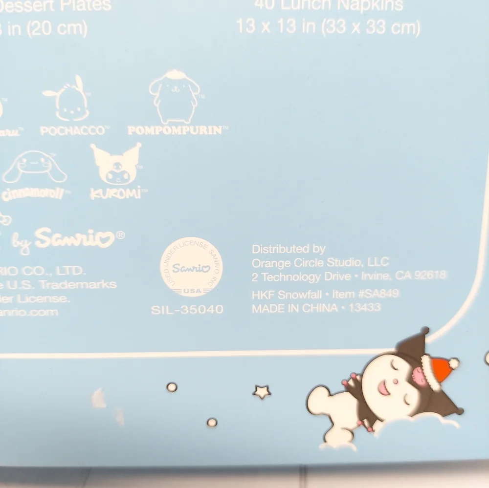 Hello Kitty and Friends Paper Tableware Party Set Merry Christmas